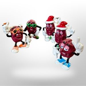Vintage 1980s California Raisins Mini Figures Lot of‎ 5 Figurines